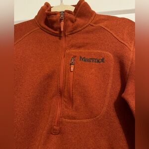 Burnt Orange, 3/4 zip, fleece Marmot Pull Over, Size Small (S)